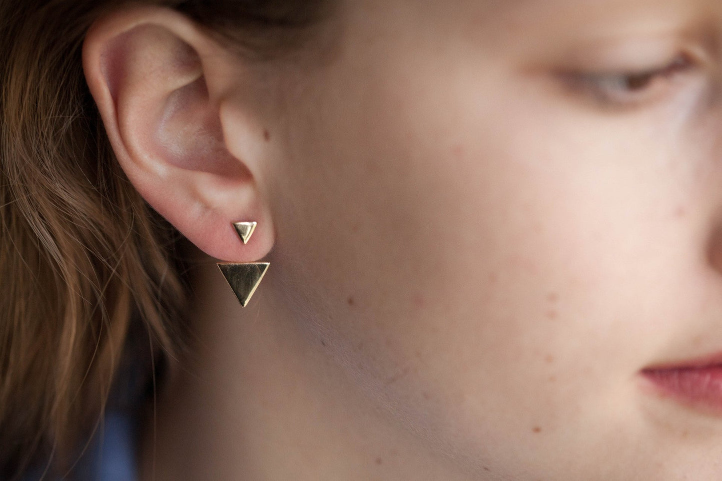 Dreieck Ohrringe - Ear Jacket | 16Karat vergoldet