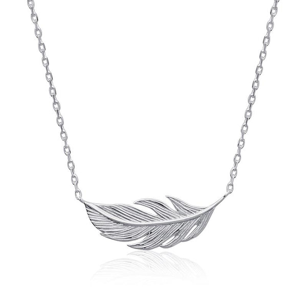 Elli Kette Mit Anhänger Feder Y-Kette Boho Trend 925 Silber, Boho
