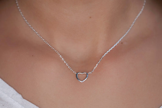 Halskette Herz aus Silber - Herzkette für Damen