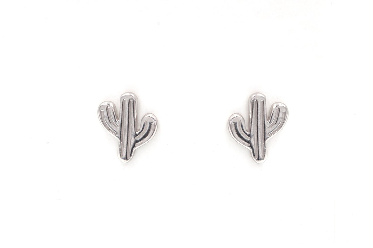 Kaktus Ohrstecker aus Silber, Mini Ohrringe aus Silber