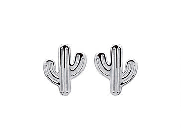 Kaktus Ohrstecker aus Silber, Mini Ohrringe aus Silber