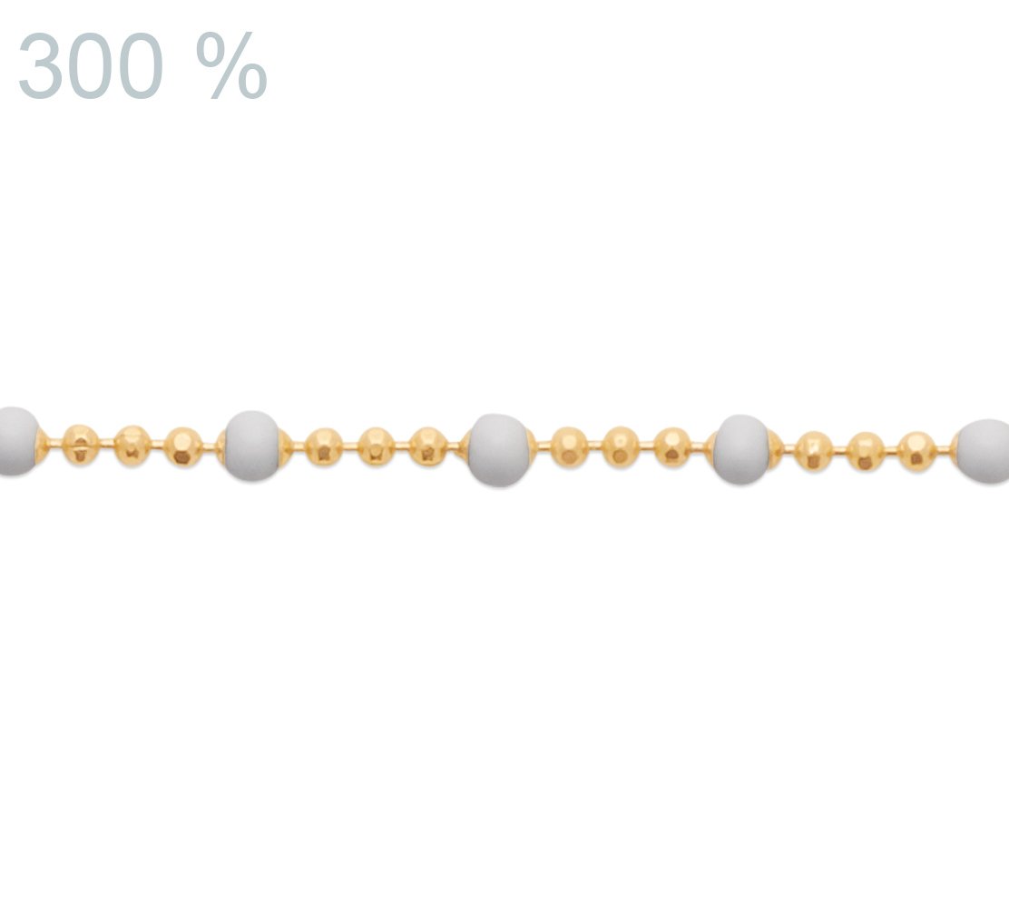 Kette mit weißen Perlen  - 16K vergoldet