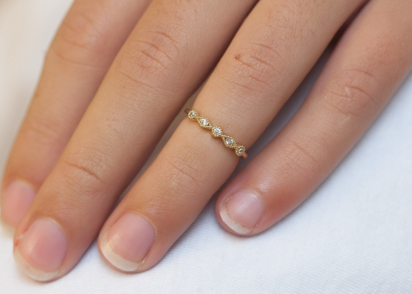 Knöchel Ring, Midi Ring mit Zirkonia - 16K vergoldet