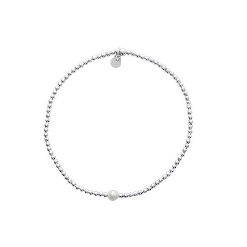 Kugelarmband mit Perle aus Silber