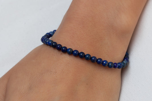 Lapis Lazuli Kugel Stretch Edelstein Armband