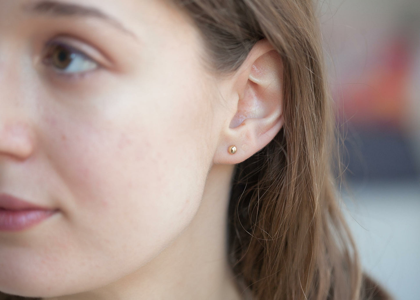 Puristische Ohrstecker Kugel 4mm Vergoldet - Ohrringe für Damen