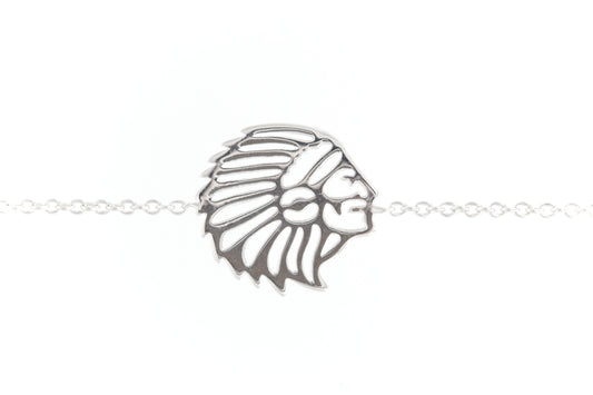 Armband mit Indianer aus 925er Silber