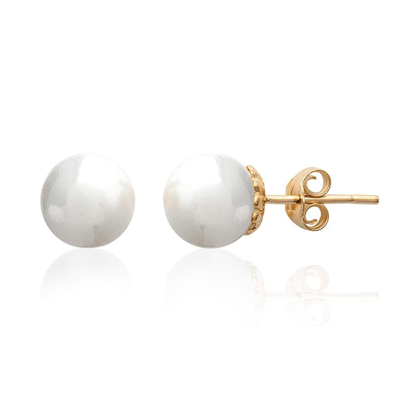 Perlen-Ohrringe Vergoldet - Perlenohrstecker