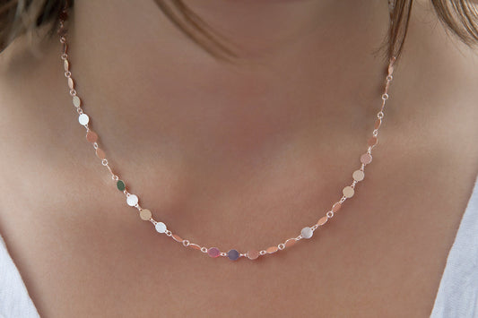 Plättchenkette aus Silber - kette mit Plättchen für Damen