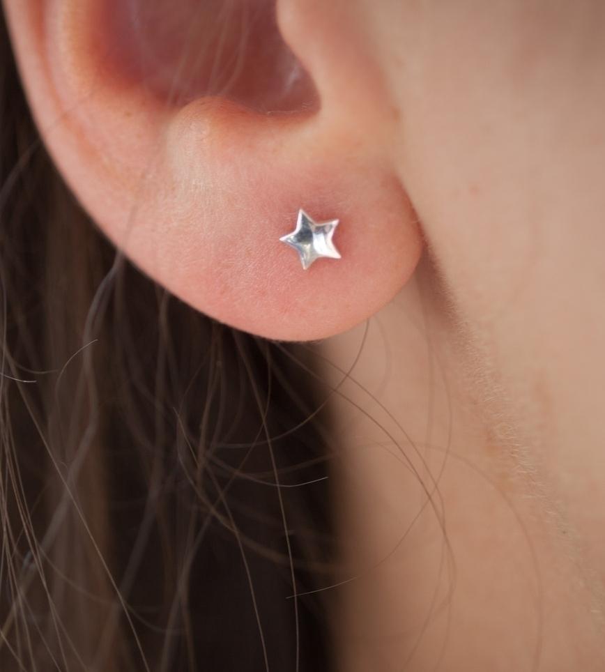 Stern-Ohrringe aus Silber